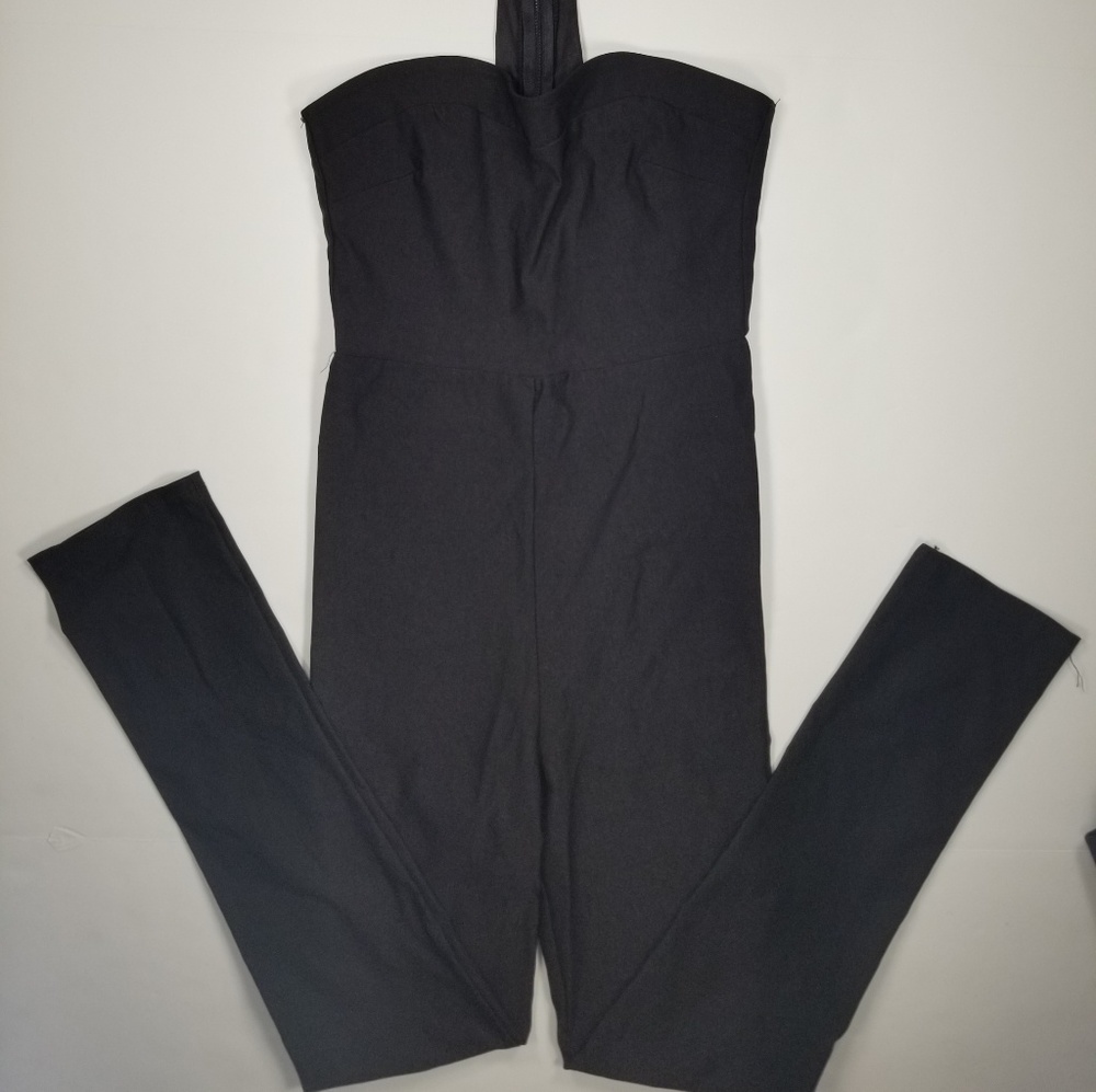 Fashion Nova Neck Deep Bodycon Jumpsuit Black M - Picture 4 of 7